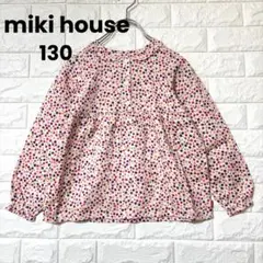 ミキハウス 130 ブラウス チュニック 花柄 コットン【美品】