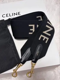 セリーヌ】CELINEジャカード ロングストラップ ウール グレー - メルカリ