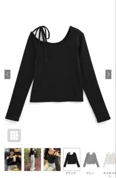 リボンワンショルテレコリブトップス GRL