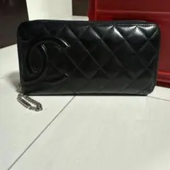 正規品　シャネル（Chanel）シャネル長財布カンボンラムスキンブラックのサムネイル