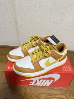 NIKE Dunk Low Retro ホワイト/ブラウン/イエロー