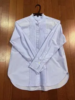 green label relaxing フリルネック ピンタック シャツ