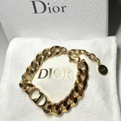 極美品/現行【Dior】ブレスレット CDロゴ アイコン チェーンリンク 喜平