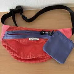 anelloアネロのミニポーチ付きメッシュボディーバック　ウエストポーチ　ピンク