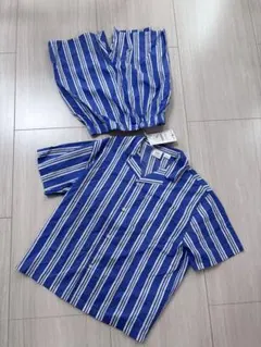 ZARA kids 新品　ストライプシャツ　パンツセットブルー　152cm