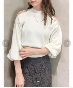 dazzlin ショルダーオープンボリュームニットトップス