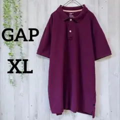 【人気カラー】GAP ギャップ 鹿の子 ポロシャツ XL ボルドー ゆるだぼ