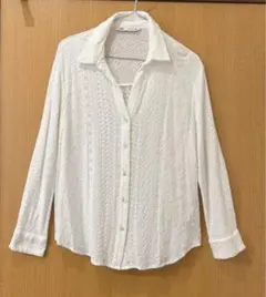 ZARA ザラ レースシャツ　ブラウス ホワイトS 白