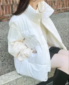 ホワイト ダウンベスト