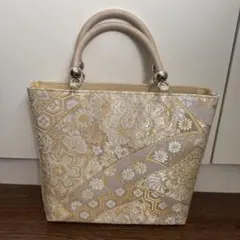 和装用バッグ 花柄 ゴールド系