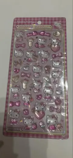 正規品　ハローキティ　ピンク　 ボンボンドロップシール