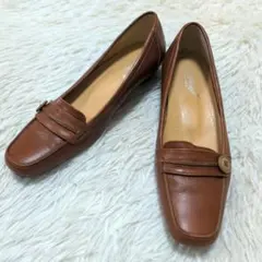 【極美品】リーガル ボタン付き レザー パンプス ブラウン 23.0cm