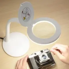 オーム電機 エルズーム ルーペ付LEDスタンドライト DS-L24ZS-W