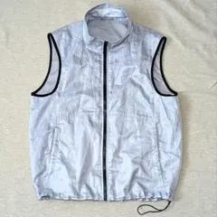90sOLDUNIQLO シルバー メンズベスト L 紺タグ　裏地メッシュ