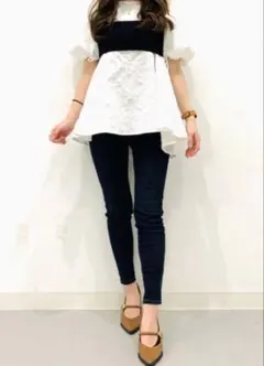 【新品】GU×rokh 2ピースニットポロシャツ★ビスチェのみ 希少 黒 M