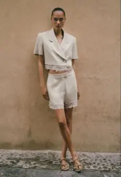 ZARA レースショートブレザー　鈴木亜美さん着用のサムネイル