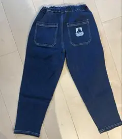 ダークブルーデニムテーパードパンツ