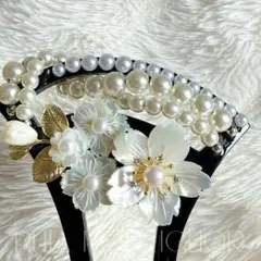 髪飾り 桜 かんざし バチ型 螺鈿 真珠母貝 パール 簪