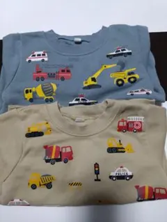 車両プリントトレーナー2枚セット