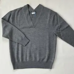美品　BEAUTY&YOUTH ウール100% グレー Vネック 長袖ニット