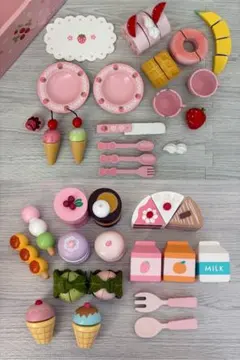 【マザーガーデン】スウィートカフェリボン/他木製スイーツセット