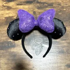 ディズニー リボン型カチューシャ 紫