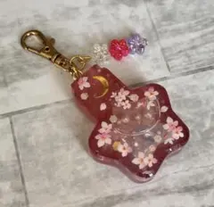 チャーム　キーホルダー　シャカシャカキーホルダー　シェイカー　桜