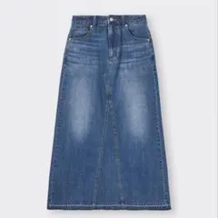 GU デニムAラインロングスカート