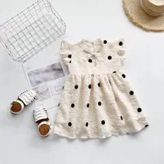 タイムセール【送料無料】女の子 ドレス ベージュ 100CM ベビー ワンピース