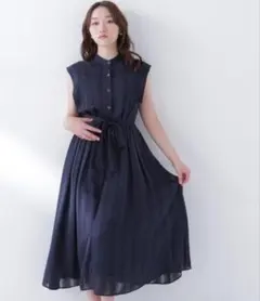 NATURAL BEAUTY BASIC　シャドーストライプワンピース
