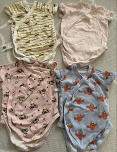 ❤️美品❤️ユニクロ ボディスーツ 前開き 4枚セットまとめ売り 70 ベビー肌着