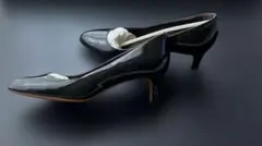 ☆ブルーノマリ ☆エナメルパンプス ブラックパテントカーフ サイズ34