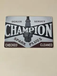 CHAMPION SPARK PLUGS ブリキ看板 レトロ インテリア