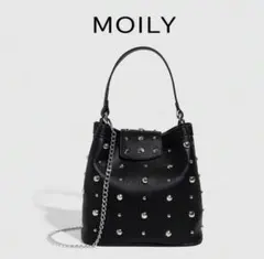 アメリカンスタイル ショルダー アームピットバケットバッグ スタッズバッグ