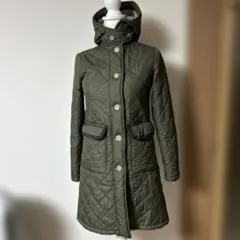 【美品】マッキントッシュ 裏ボア キルティングコート フード ロング　サイズ34