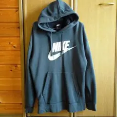 ナイキ ビッグロゴ プリント スウェットパーカー メンズ L ブラック