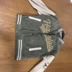 Haniaty スタジャン メンズ オリーブ ベージュ