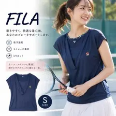 フィラ FILA テニスウェア スポーツウエア ネイビー S ロゴ　マークのサムネイル