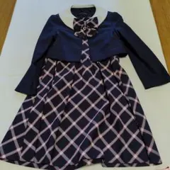 CHOPIN ネイビー チェック柄 フォーマルドレス