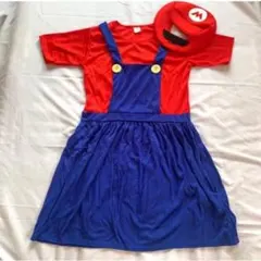 ハロウィン コスプレ マリオ風 キャラクター衣装 ワンピース 帽子付き