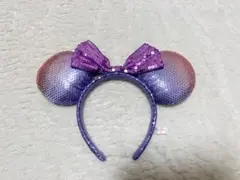 ディズニー カチューシャ スパンコール 紫