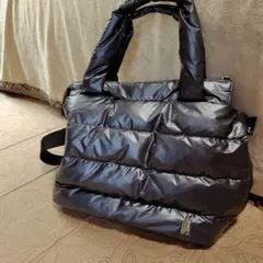 ROOTOTE 黒 ダウン風ハンドバッグ