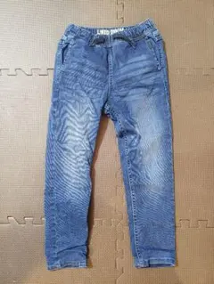 【キッズ】デニムブルー ストレートパンツ ゴムウエスト