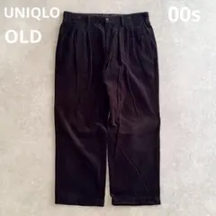 00s OLD UNIQLO ブラック コーズ 2タック ワイド archive
