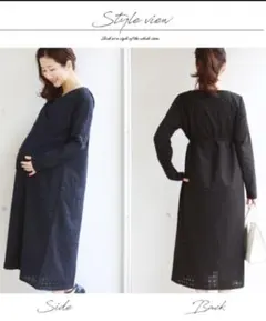 マタニティ＆授乳服☆Milk tea ブラックレースワンピース