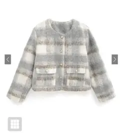 チェック柄シャギージャケット[gn358]