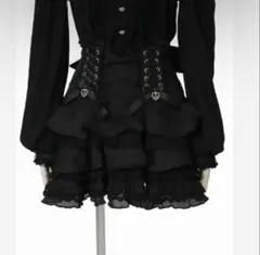 LIZLISA リズリサ レースアップティアードスカパン ブラック