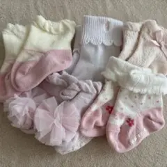 ベビー靴下 6足セット フリル・リボン付き