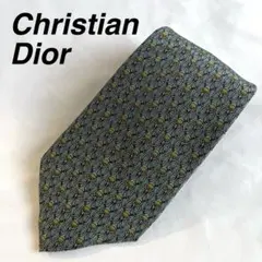 Christian Dior ネクタイ チェーン柄 グリーン系　シルク100%