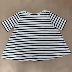 【美品】Le minor ルミノア Aライン ボーダーカットソー エバシのサムネイル